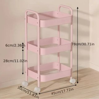 Carrito Auxiliar Metálico Rosa