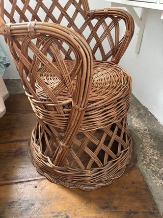 Sillón de ratán/mimbre con cojín