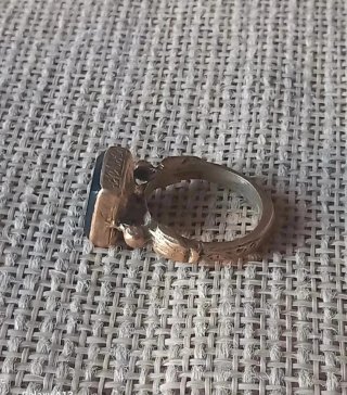 Anello sigillo afghano vintage blu