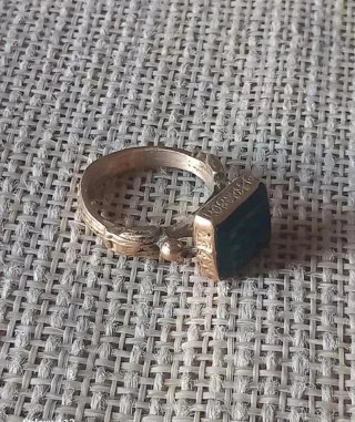Anello sigillo afghano vintage blu