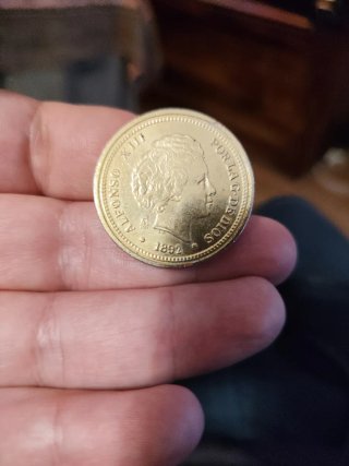 2 Réplicas moneda 20 Pesetas Rey Alfonso XIII