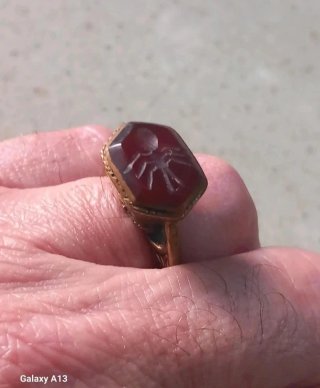 Anello sigillo afghano antico ragno