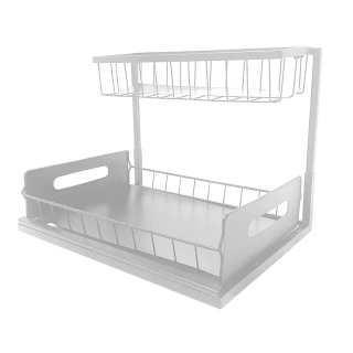 Organizador Bajo Fregadero Blanco 2 Bandejas