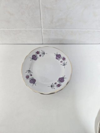 6 Piatti da Dessert in Ceramica. 2 Disegni Floreali