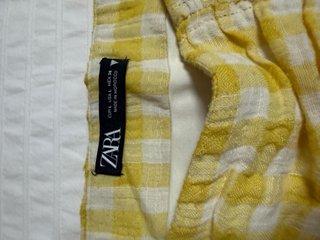 Falda Zara cuadros amarillo y blanco