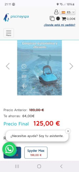 Robot pulitore per piscine automatico Spyd