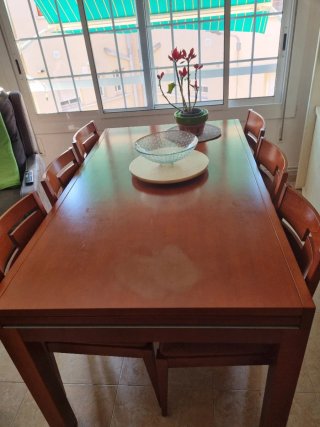 Mesa comedor madera 160cm extensible