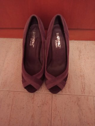 Zapatos polipiel morados talla 35