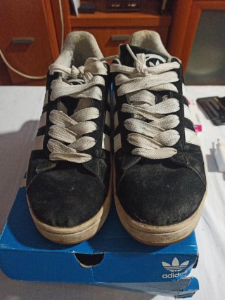 Zapatillas Adidas Campus Negras y Blancas