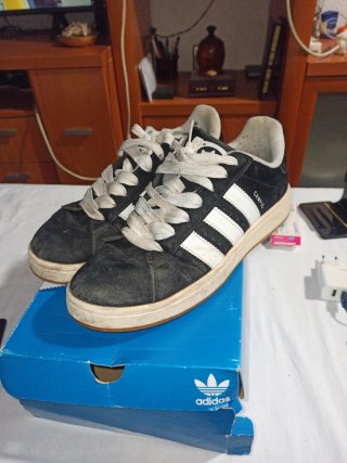 Zapatillas Adidas Campus Negras y Blancas