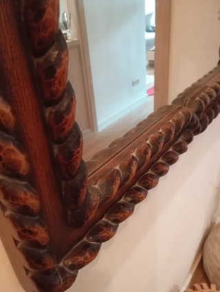 Espejo Madera Maciza Tallada