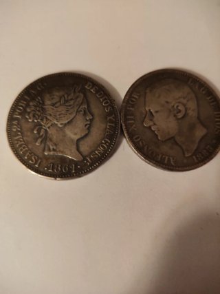 Réplicas Monedas Isabel II y Alfonso XII
