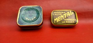 Scatoline pubblicitarie d'epoca di latta