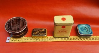 Scatoline pubblicitarie d'epoca di latta
