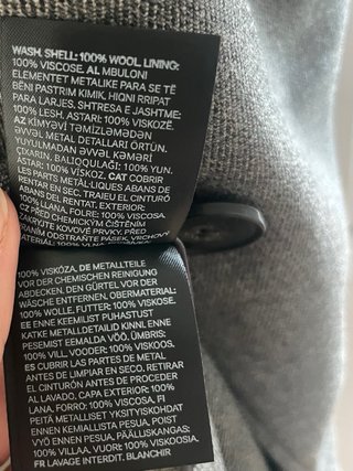 Abrigo Stella McCartney x H&M Lana Gris