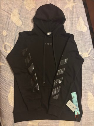 Felpa Off-White Nera con Logo