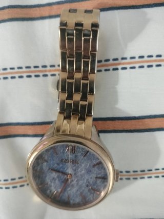 Reloj Fossil Mujer Dorado Azul