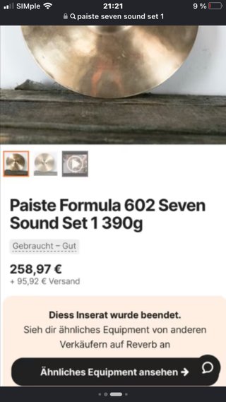 🇨🇭 Paiste 602 Seven Sound Set 1