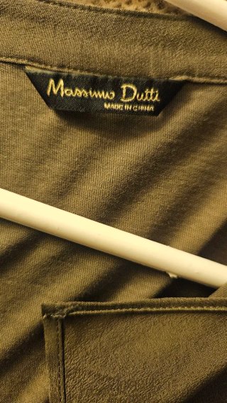 Blusa Massimo Dutti Verde Caqui T.40
