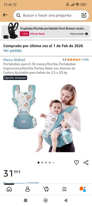 Mochila Portabebés Squirrel Baby