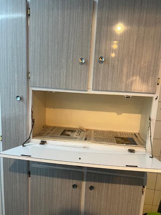 Armario Cocina Vintage Gris y Blanco