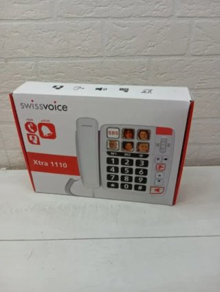 Teléfono fijo blanco