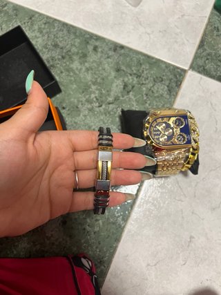 Reloj Hombre Dorado y Azul