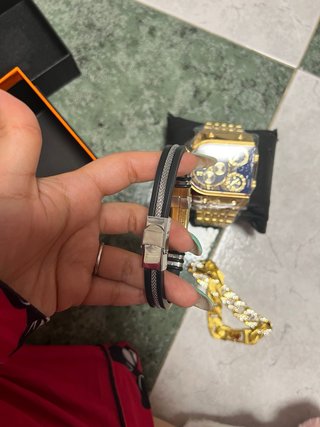 Reloj Hombre Dorado y Azul