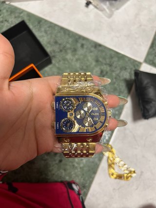 Reloj Hombre Dorado y Azul