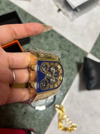 Reloj Hombre Dorado y Azul