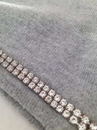 Maglietta Zara donna S grigia con strass