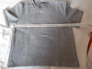Maglietta Zara donna S grigia con strass