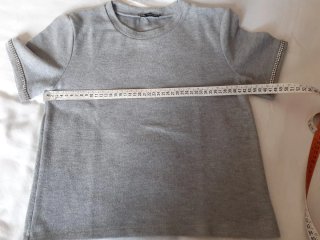 Maglietta Zara donna S grigia con strass