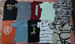 Lote 10 Camisetas Manga Corta talla S y XS