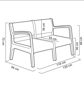Conjunto Muebles Jardín  Gris/Blanco