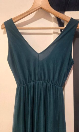 Vestido verde azulado