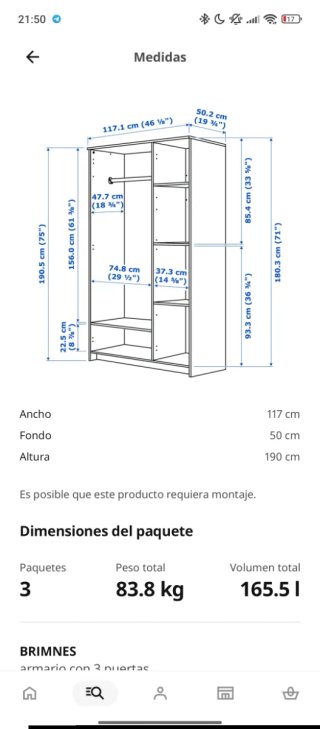 Armario BRIMNES IKEA Blanco