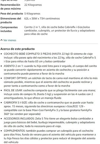 Maxi-Cosi Zelia S Trio Cochecito 3 piezas Gris