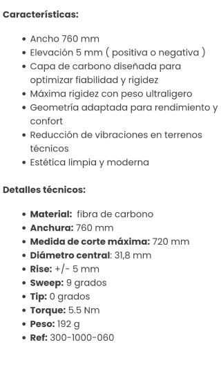Manillar Enve M5 MTB, no hago envíos