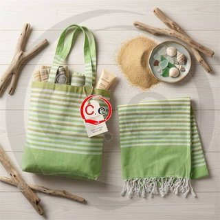 Borsa mare e telo righe