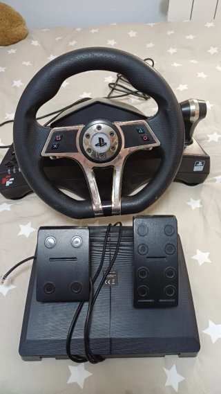 Volante y pedales PS para PlayStation