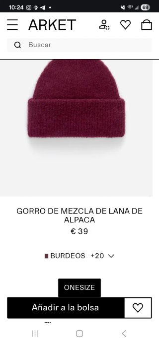 Gorro Arket Lana Alpaca Rojo