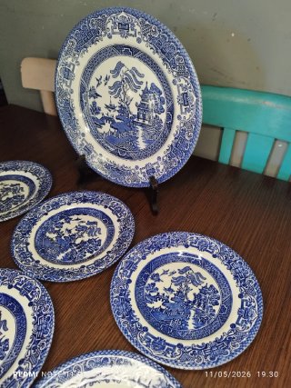 Conjunto Porcelana Inglesa EIT Azul y Blanco