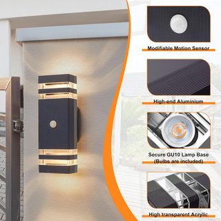 Aplique LED Exterior Sensor 3000K GU10 Gris