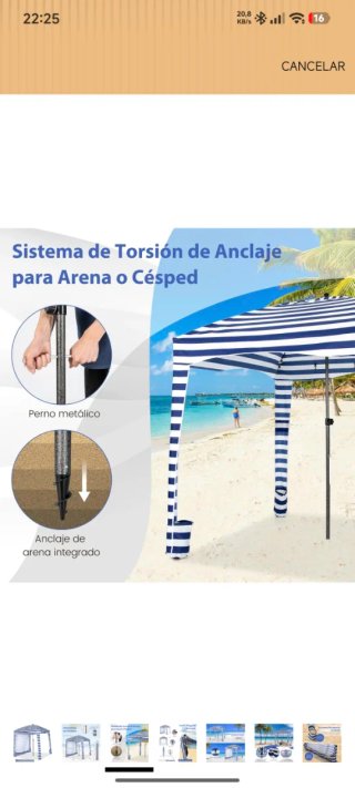 Sombrilla grande de playa nueva a estrenar