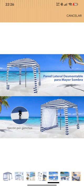 Sombrilla grande de playa nueva a estrenar