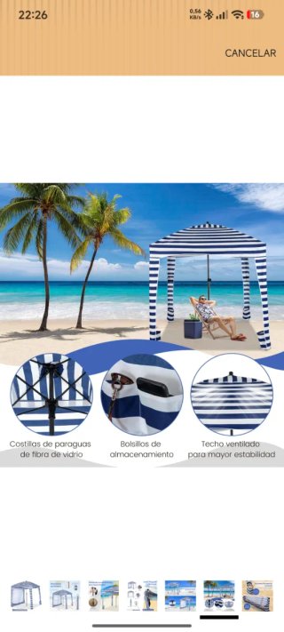 Sombrilla grande de playa nueva a estrenar