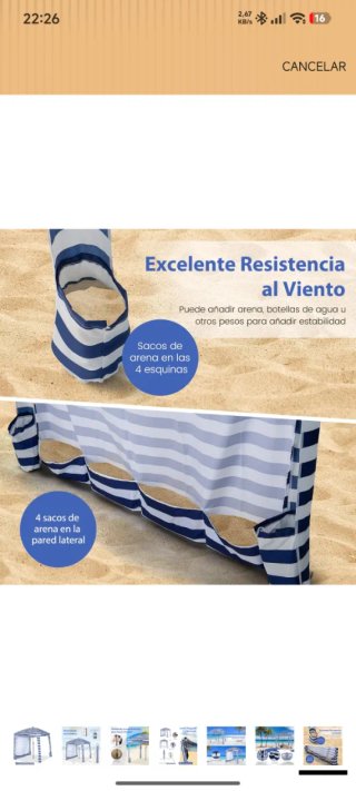 Sombrilla grande de playa nueva a estrenar