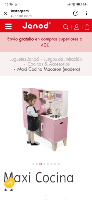 Cocina de juguete infantil rosa
