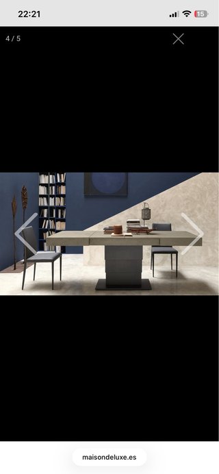 Mesa extensible ARES FOLD B/M01 gris claro